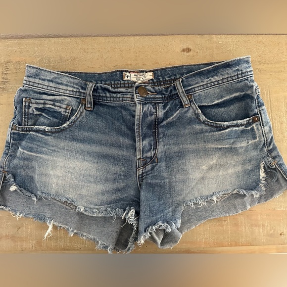 Free People Pants - Free People Size 27 Jeans Shorts Button Fly Cut Off Distressed